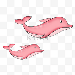 愤怒的海豚图片_粉色海豚卡通动物