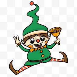 圣诞精灵elf图片_坐着的christmas elf庆祝圣诞手绘卡