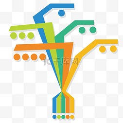 彩色树ppt素材图片_PPT树状图表插画