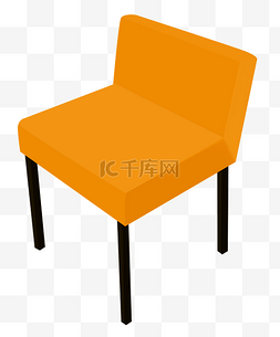 卡通漂亮椅子图片_橙色椅子卡通插画