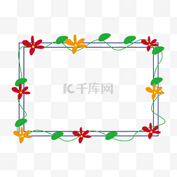 绿色花朵装饰框图片_矢量花朵藤蔓边框