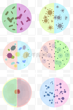 半圆图片_人体内的细胞细菌和病毒