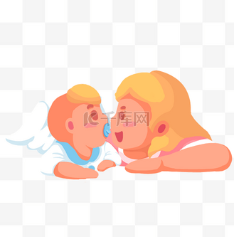 国外的小孩图片素材_母亲亲昵亲吻婴儿