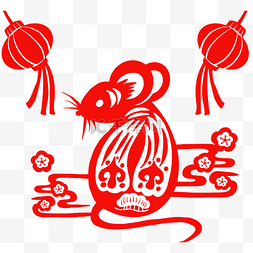 古典纹理花图片_鼠年新年古典小老鼠