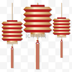 新春金色灯笼装饰图片_新春中式立体灯笼装饰春节新年新