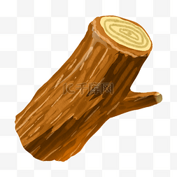 一截树木木桩插画