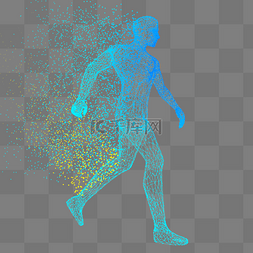 光点线png图片_人体科技运动智能魔幻数据光点线
