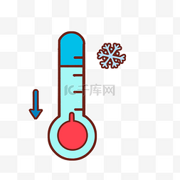 寒潮温度计图片_温度计降温卡通元素