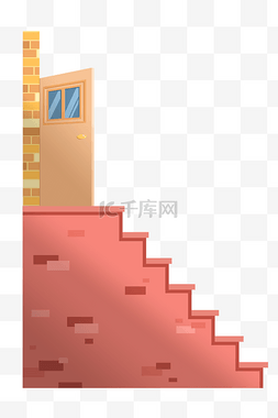 阶梯红色图片_门前楼梯阶梯