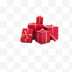 节日红色创意图片_红色礼物盒