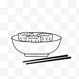 线条饺子图片_美食线条汤饺