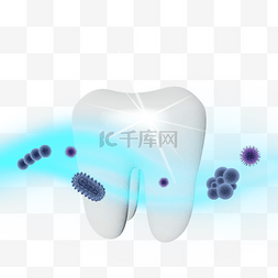 细菌装饰三维牙齿