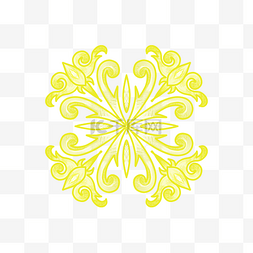 精美的黄色欧式花纹