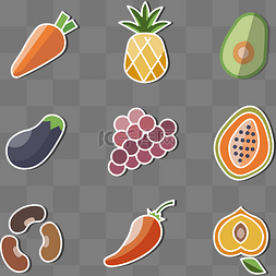 水果蔬菜图标图片_水果蔬菜图标组合