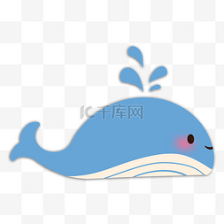 扁平小动物图片_夏季海洋生物卡通鲸鱼