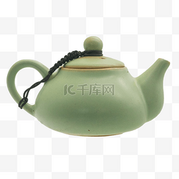绿色陶瓷茶壶