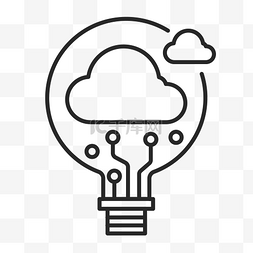 科技云端服务图片_科技灯泡云端数据