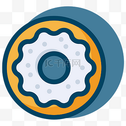 蓝色甜甜圈图片_可爱风格食物矢量图标icon甜甜圈