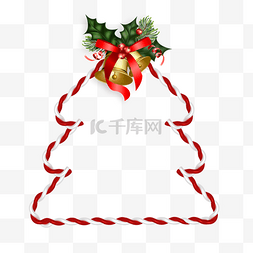 边框棒棒糖图片_糖棍圣诞树创意铃铛边框元素