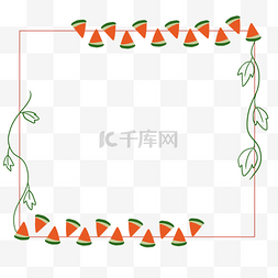 西瓜藤图片_植物西瓜边框插图