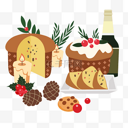 大松果图片_两个圣诞节大面包panettone