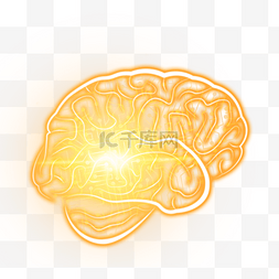 大脑思考素材图片_光泽感创意手绘头脑图案