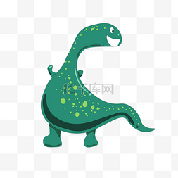 卡通恐龙绿色图片_玩耍的小恐龙插画