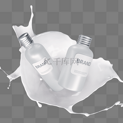 卸妆水图片_白色护肤品瓶子3d元素