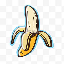 美食香蕉黄色卡通