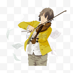 拉小提琴的美少年