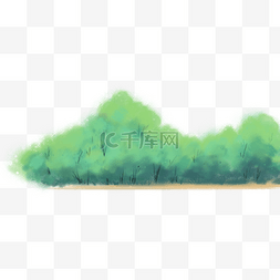 绿色蝴蝶结漫画图片_绿色灌木丛