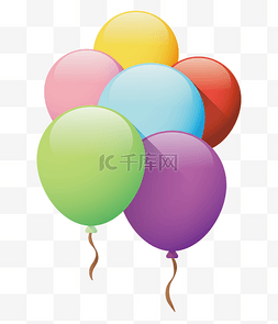 彩色漂浮气球插图
