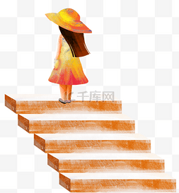 进步台阶图片_站在台阶上的女孩