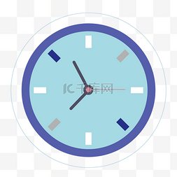 刻度时间图片_蓝色时间刻度钟表插画