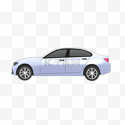 卡通仿真轿车汽车银白色效果图