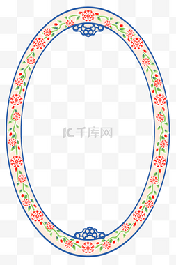 中国风民族边框图片_古典花纹椭圆形框