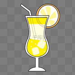 圆形冰块图片_圆形柠檬片果汁插图