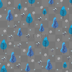 雪花树木冬天底纹