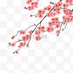 唯美粉色海报图片_春天踏青桃花樱花树叶粉色唯美PNG