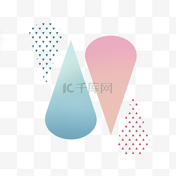 水滴形图片_蓝色粉色水滴形渐变几何色块