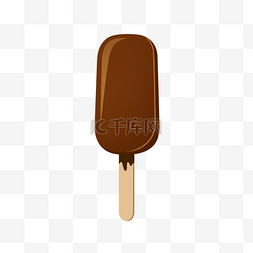 冷冻食品手绘图片_巧克力美味雪糕PSD透明底