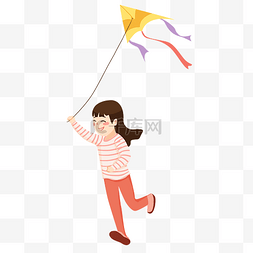 放飞的图片_春天放风筝的小女孩