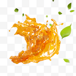 果汁液体飞溅图片_立体飞溅橙汁3d元素