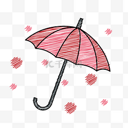 害羞的手拿雨伞图片_带阴影的红雨伞