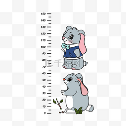 卡通身高测量图片_卡通兔子测量身高元素