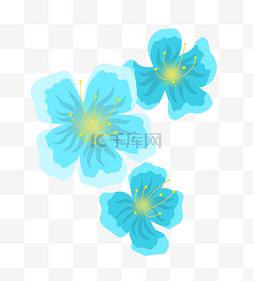 好看的花的图片_蓝色花朵卡通插画