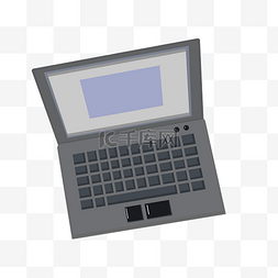 灰色笔记本电脑插画