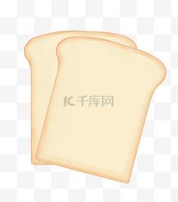 土司白面包早餐插画