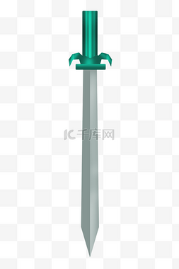 铁绿色图片_绿色的锋利宝剑插画