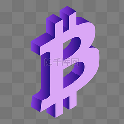 紫色创意比特币元素